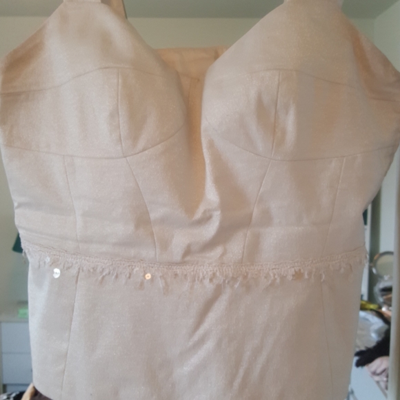 Off white size 12 dressy lightly shiny night top - Picture 1 of 5